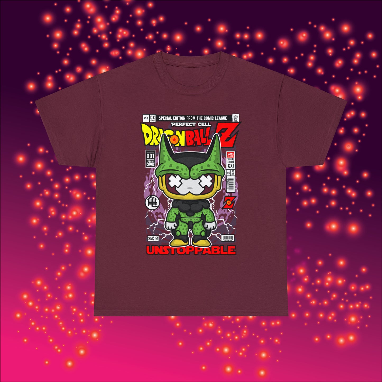Perfect Cell DragonBall Z Pop Culture Mock Comic Cover heavy cotton T-shirt