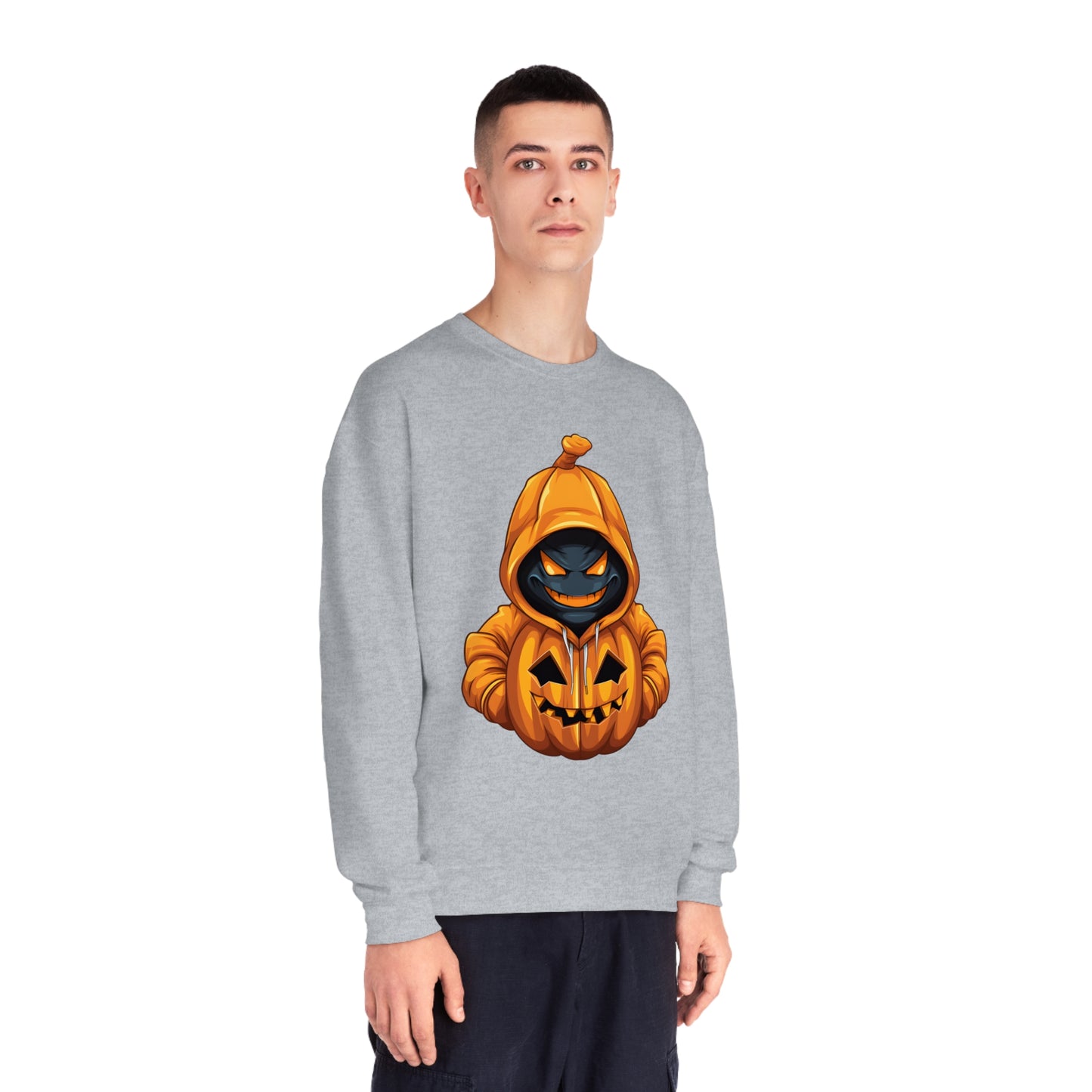 Halloween Scary Hoodie Pumpkin Character Unisex NuBlend® Crewneck Sweatshirt