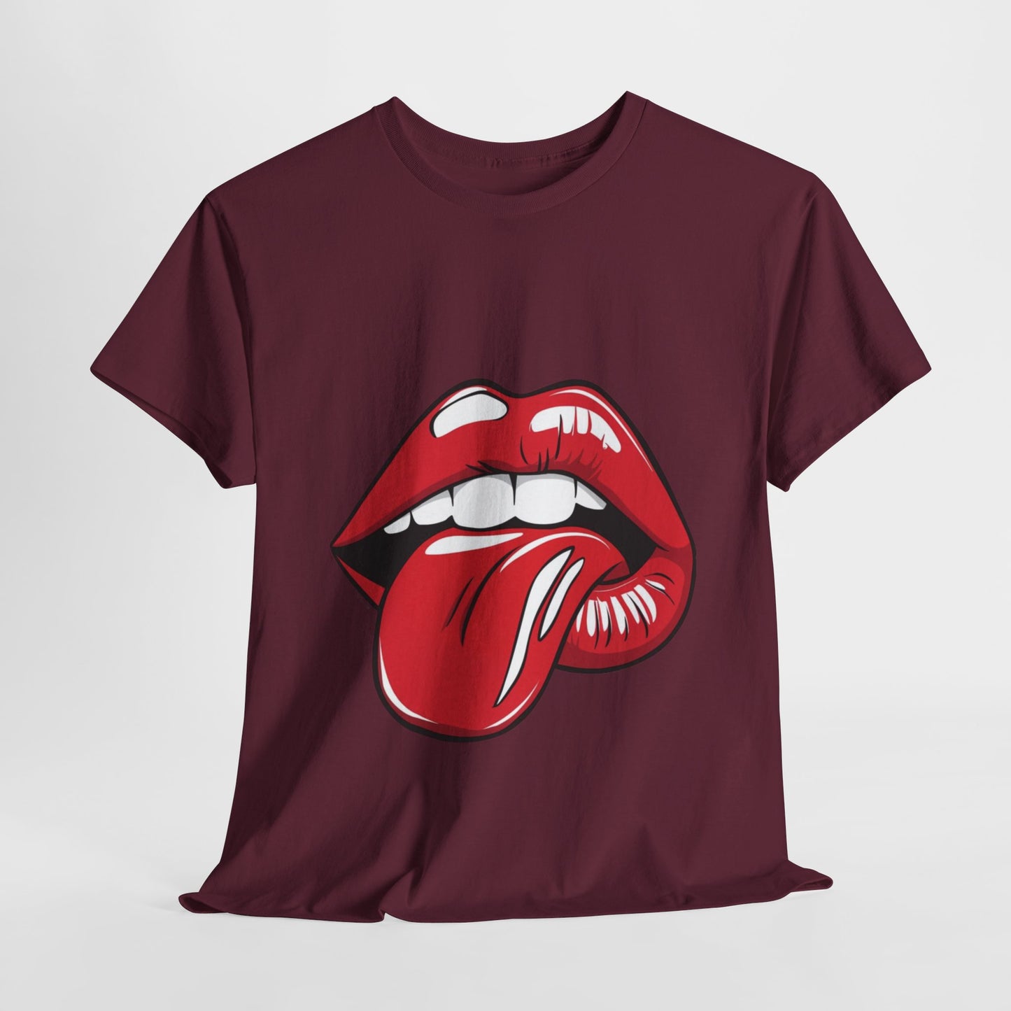 Sexy Retro PopArt Red Lips and Tounge Unisex heavy cotton Tshirt