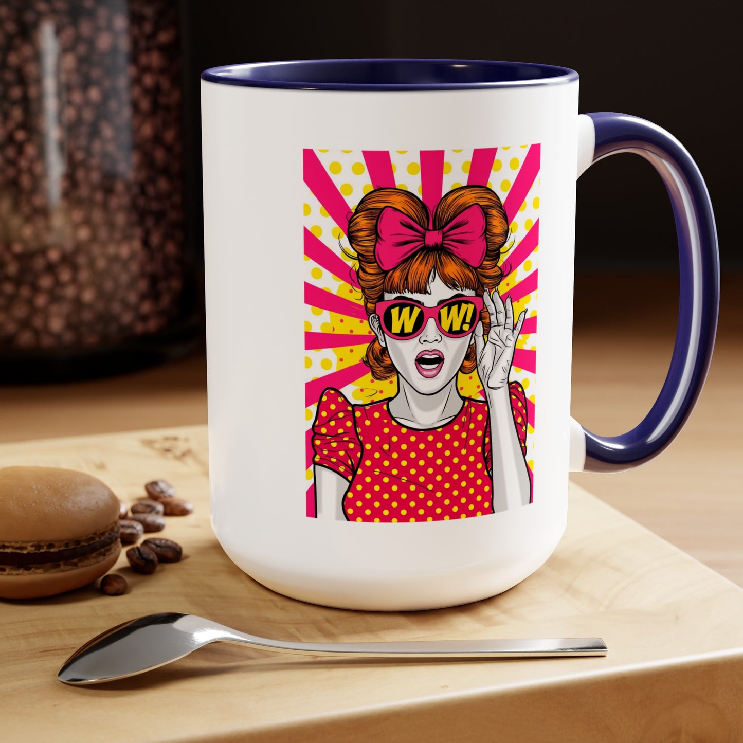 PopArt WOW Girl 15oz Coffee Mug