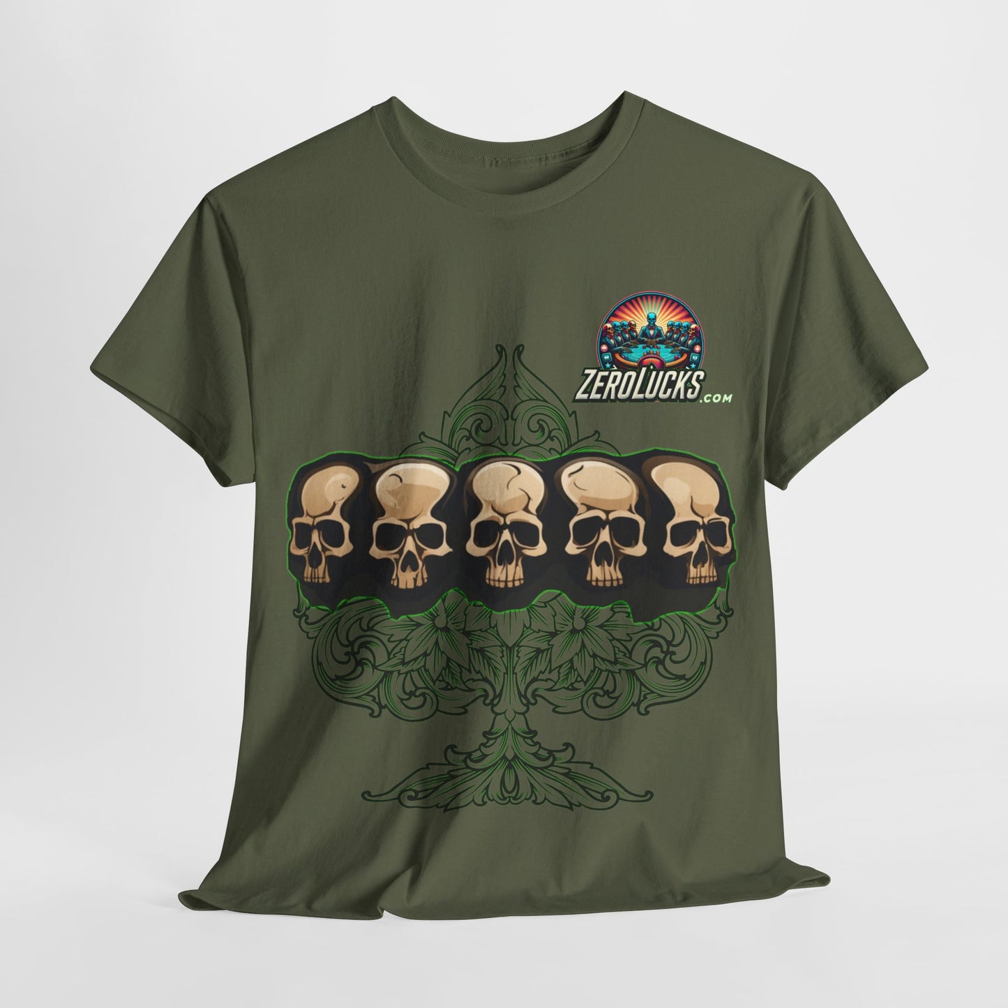 No Lucks Skulls with Spade T-shirt Unisex Heavy Cotton