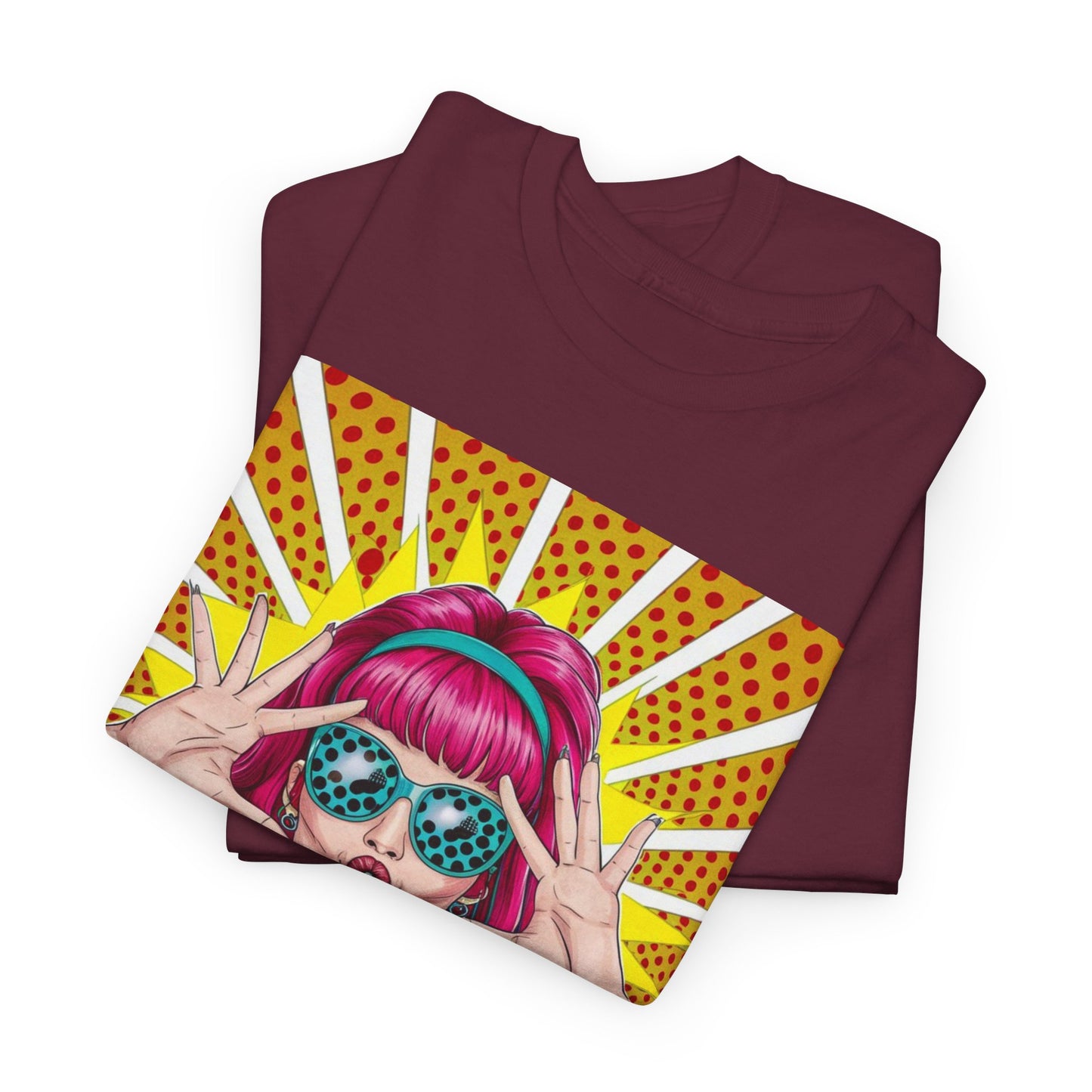 Sexy Retro PopArt Girl Vibrant Colors Unisex heavy cotton Tshirt