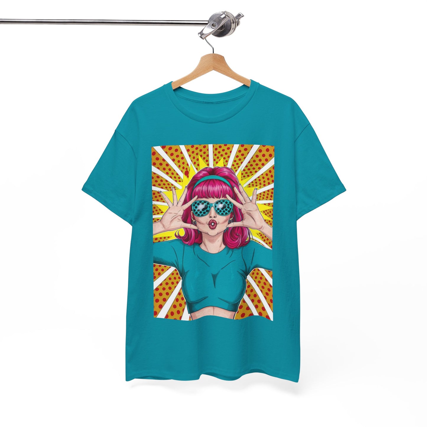 Sexy Retro PopArt Girl Vibrant Colors Unisex heavy cotton Tshirt