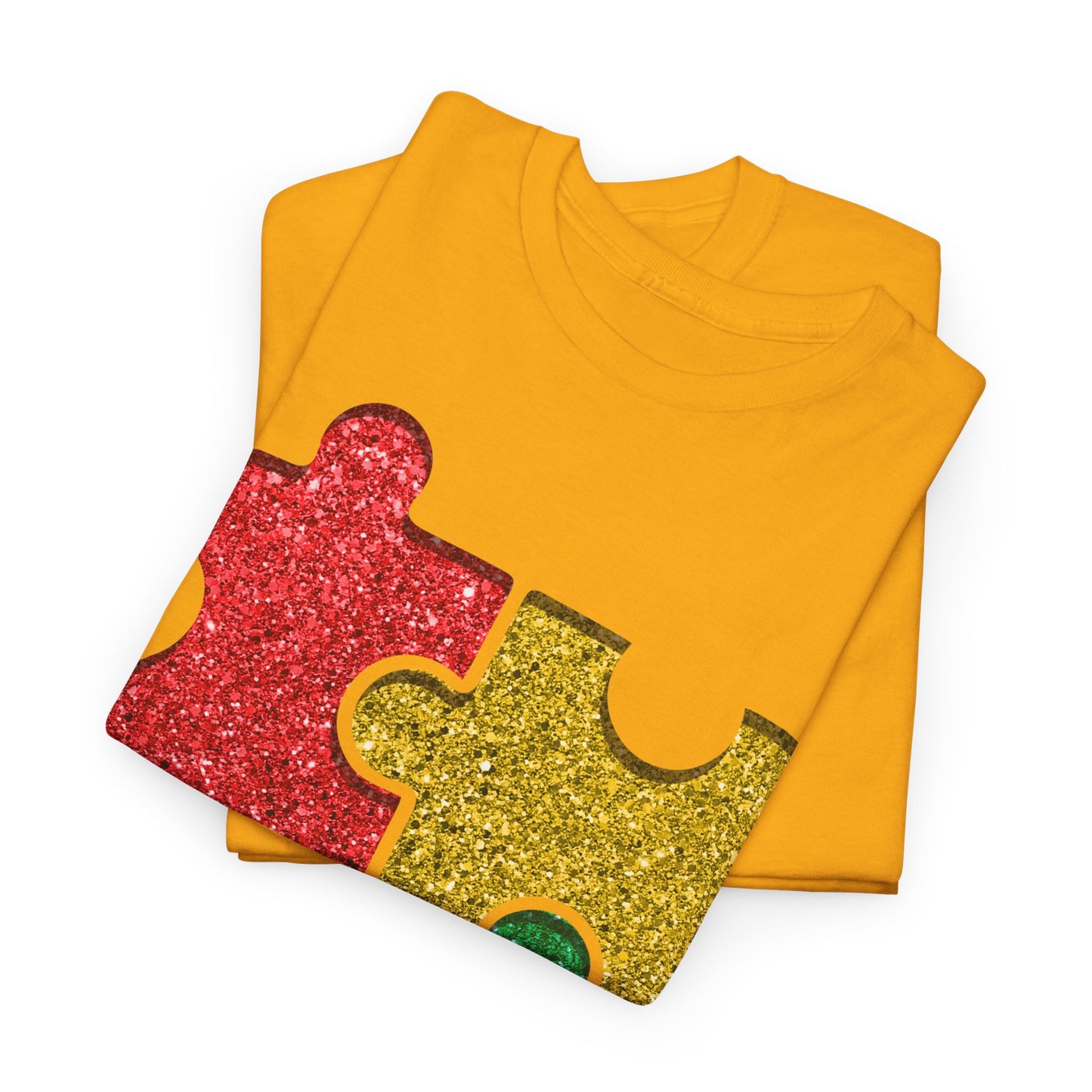 Autism Puzzle Pieces T-shirt Unisex Heavy Cotton