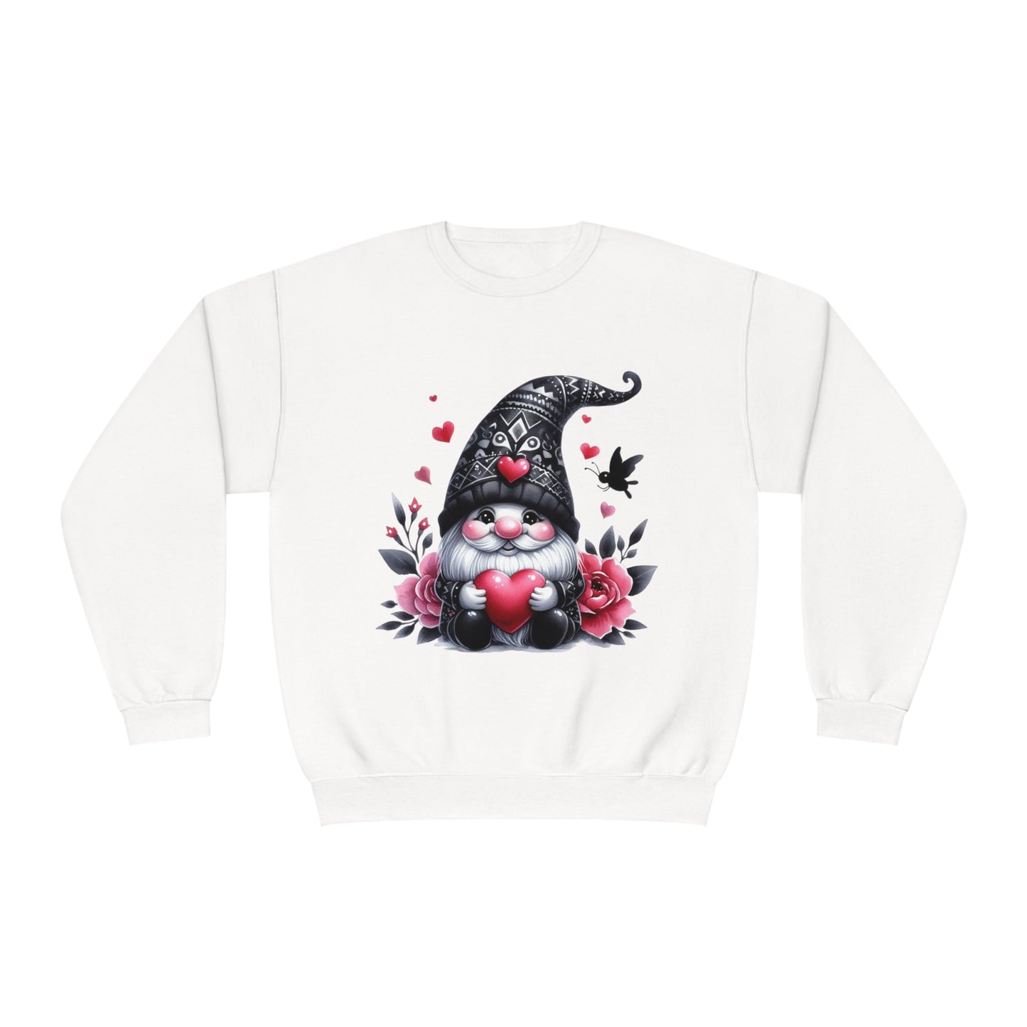 Black Valentine Gnome Unisex NuBlend® Crewneck Sweatshirt