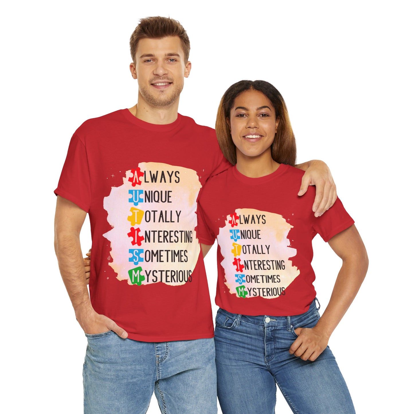 Autism Always Unique Totally Interesting Sometimes Mysterious T-shirt Unisex Heavy Cotton