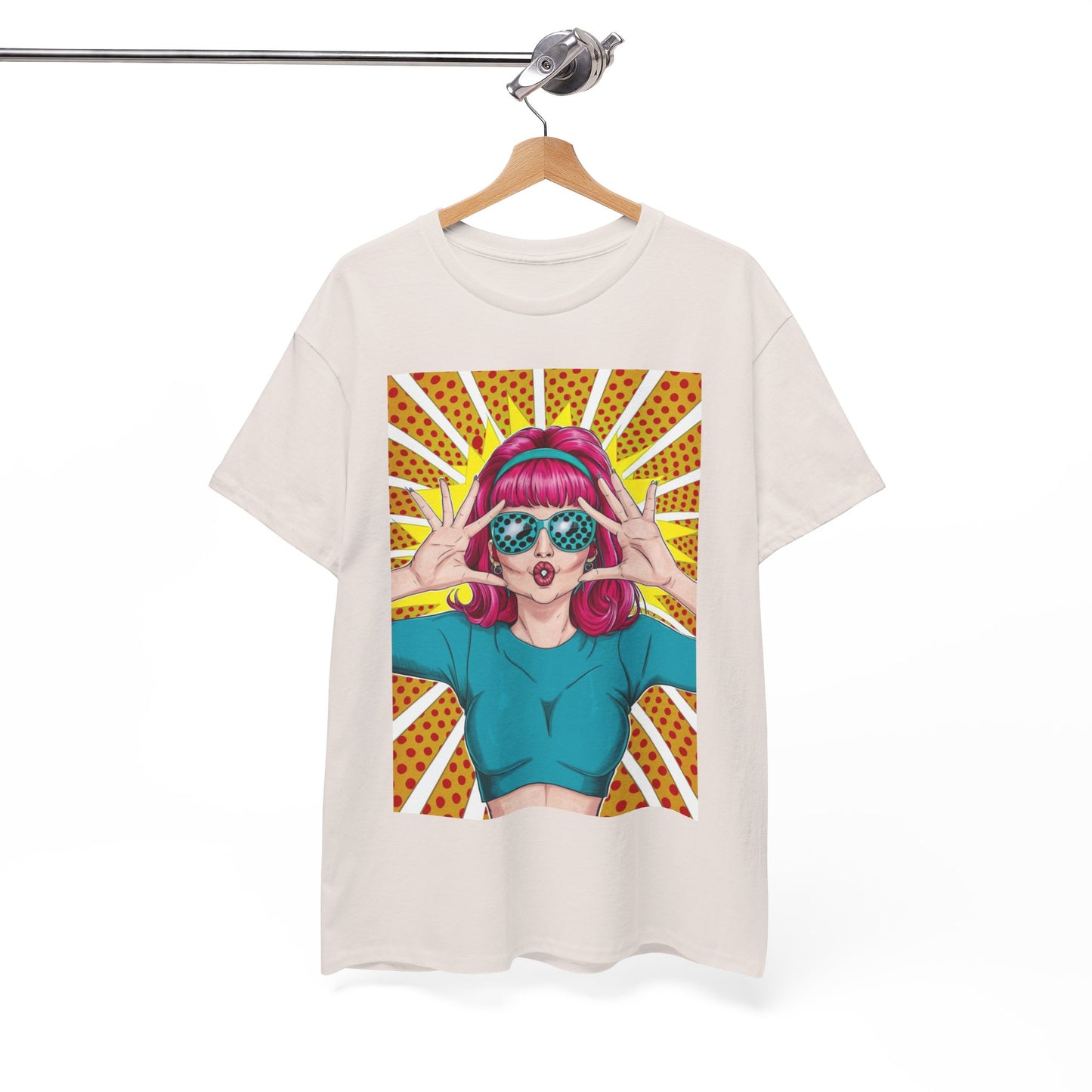 Sexy Retro PopArt Girl Vibrant Colors Unisex heavy cotton Tshirt