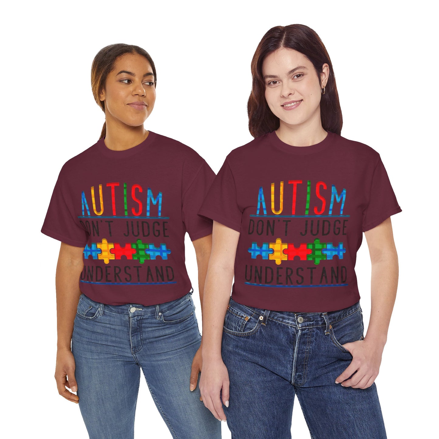 Autism Don't Judge Understand T-shirt Unisex Heavy Cotton