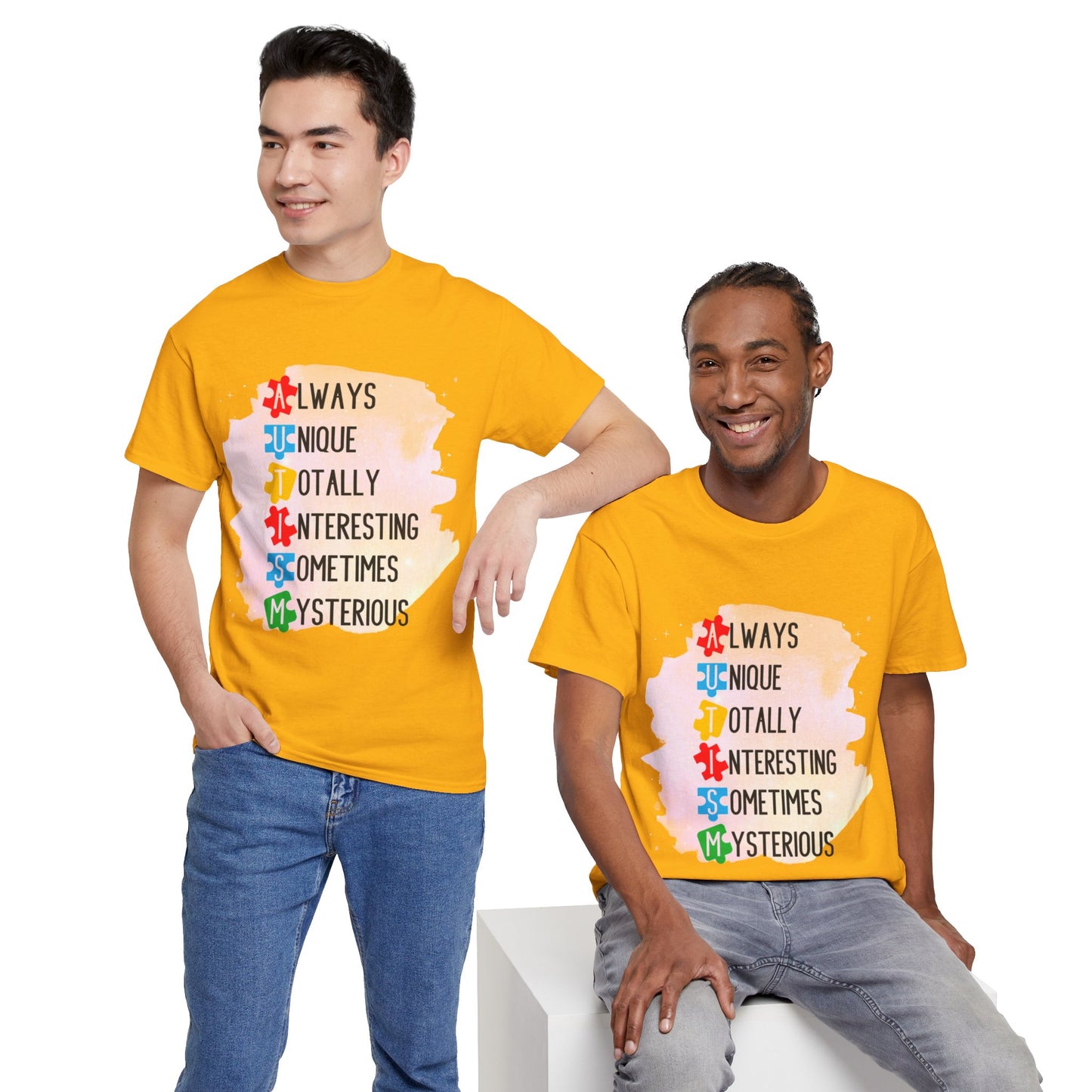 Autism Always Unique Totally Interesting Sometimes Mysterious T-shirt Unisex Heavy Cotton