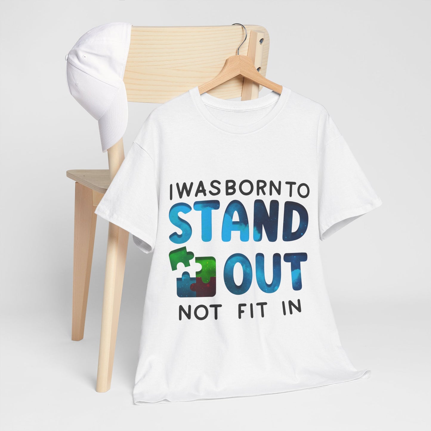 Autism I was Born To Stand Out T-shirt Unisex Heavy Cotton