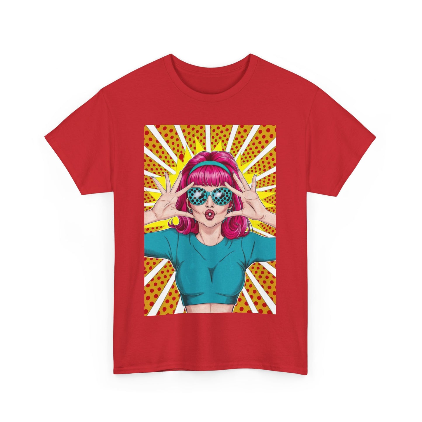Sexy Retro PopArt Girl Vibrant Colors Unisex heavy cotton Tshirt