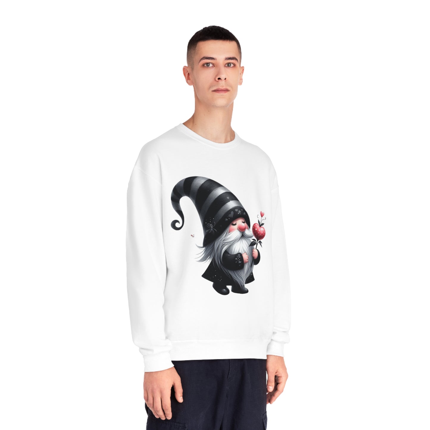 Black Valentine Gnome Unisex NuBlend® Crewneck Sweatshirt