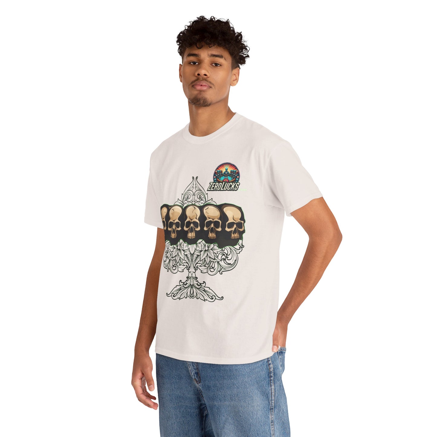 No Lucks Skulls with Spade T-shirt Unisex Heavy Cotton