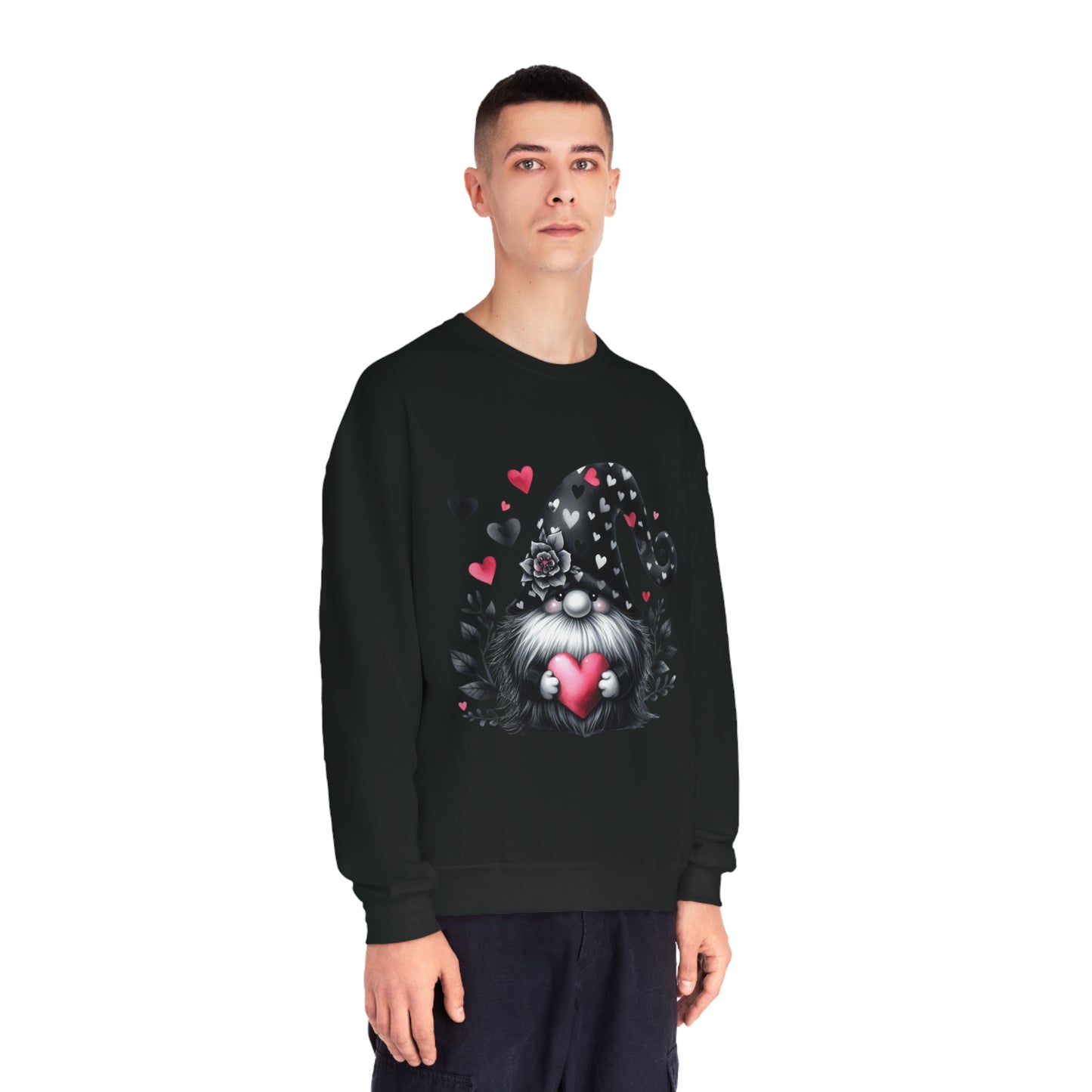 Black Valentine Gnome Unisex NuBlend® Crewneck Sweatshirt