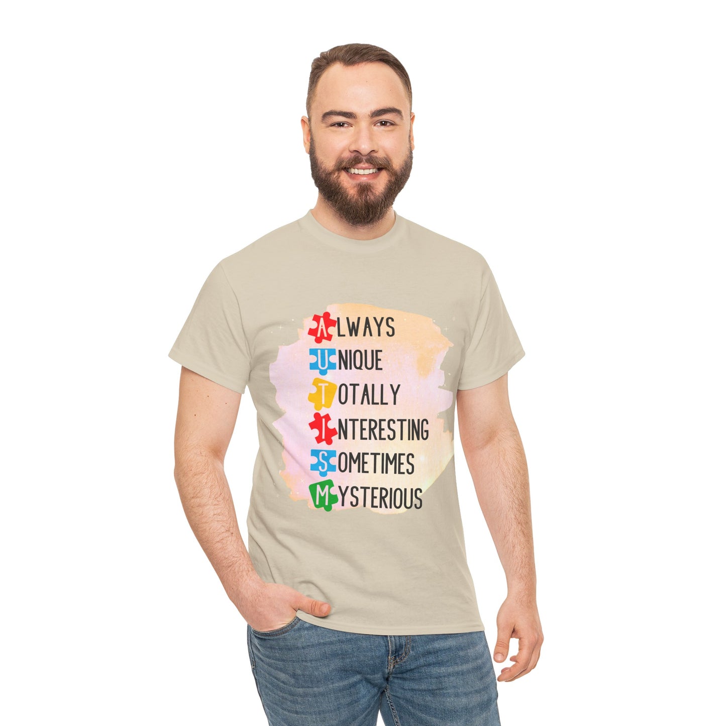 Autism Always Unique Totally Interesting Sometimes Mysterious T-shirt Unisex Heavy Cotton