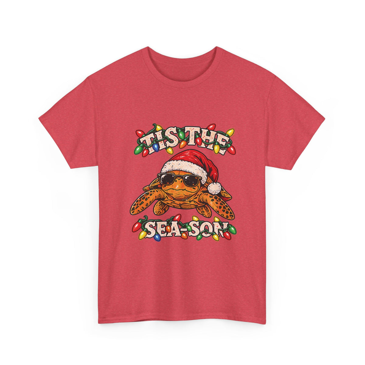 Tis the Sea-Son Christmas Sea Turtle T-Shirt – Coastal Holiday Tee