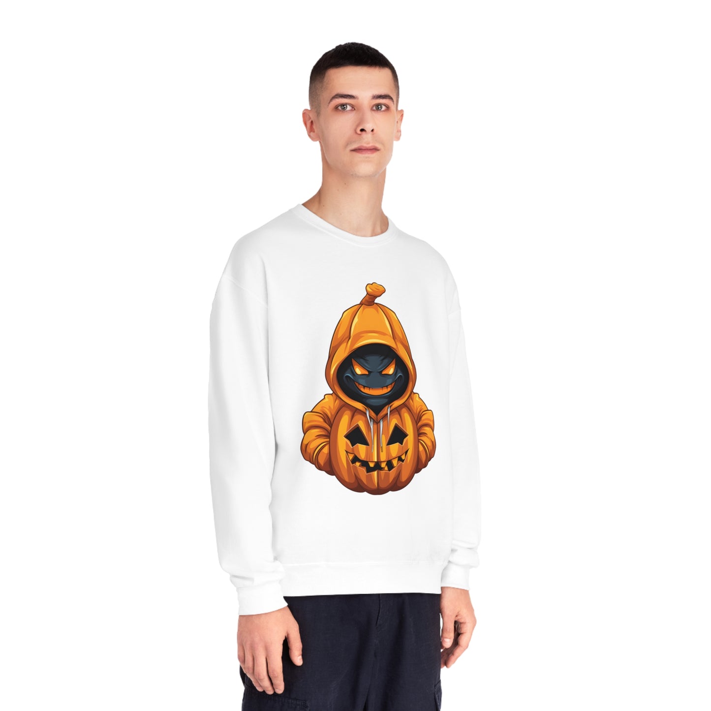 Halloween Scary Hoodie Pumpkin Character Unisex NuBlend® Crewneck Sweatshirt