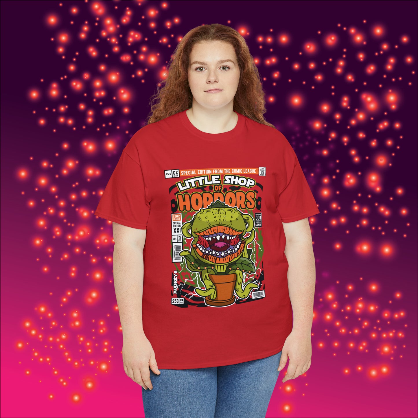 Little Shop of Horrors Audrey Pop Culture Mock Comic Cover heavy cotton T-shirt