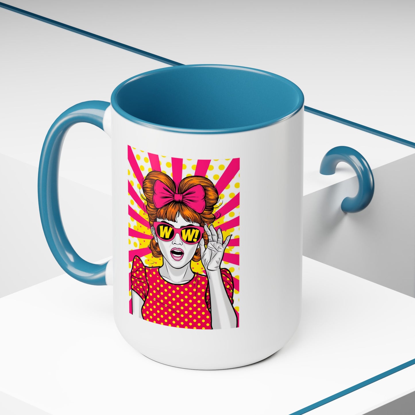 PopArt WOW Girl 15oz Coffee Mug