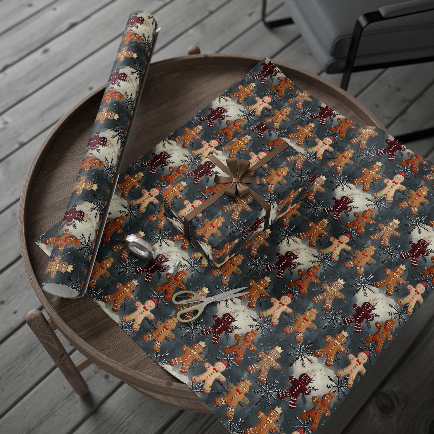 Wrapping Paper - Tattooed Gingerbread Men (Multiple lengths)