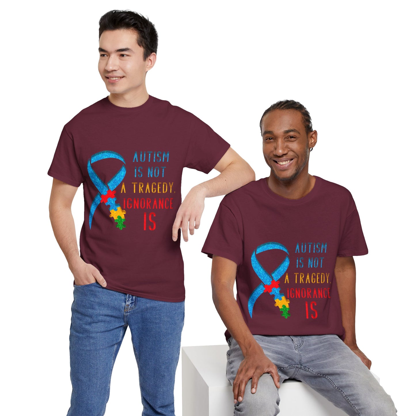Autism is NOT a Tragedy IGNORANCE is T-shirt Unisex Heavy Cotton