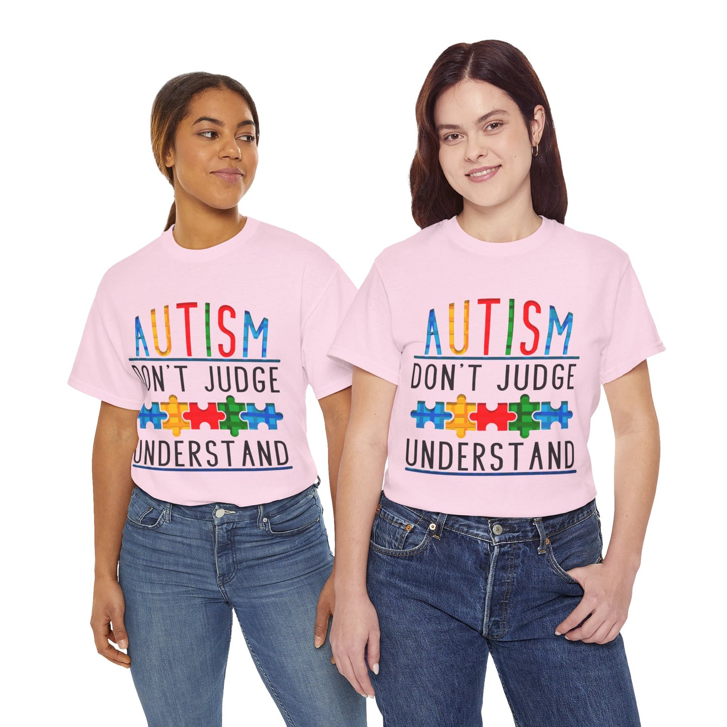Autism Don't Judge Understand T-shirt Unisex Heavy Cotton