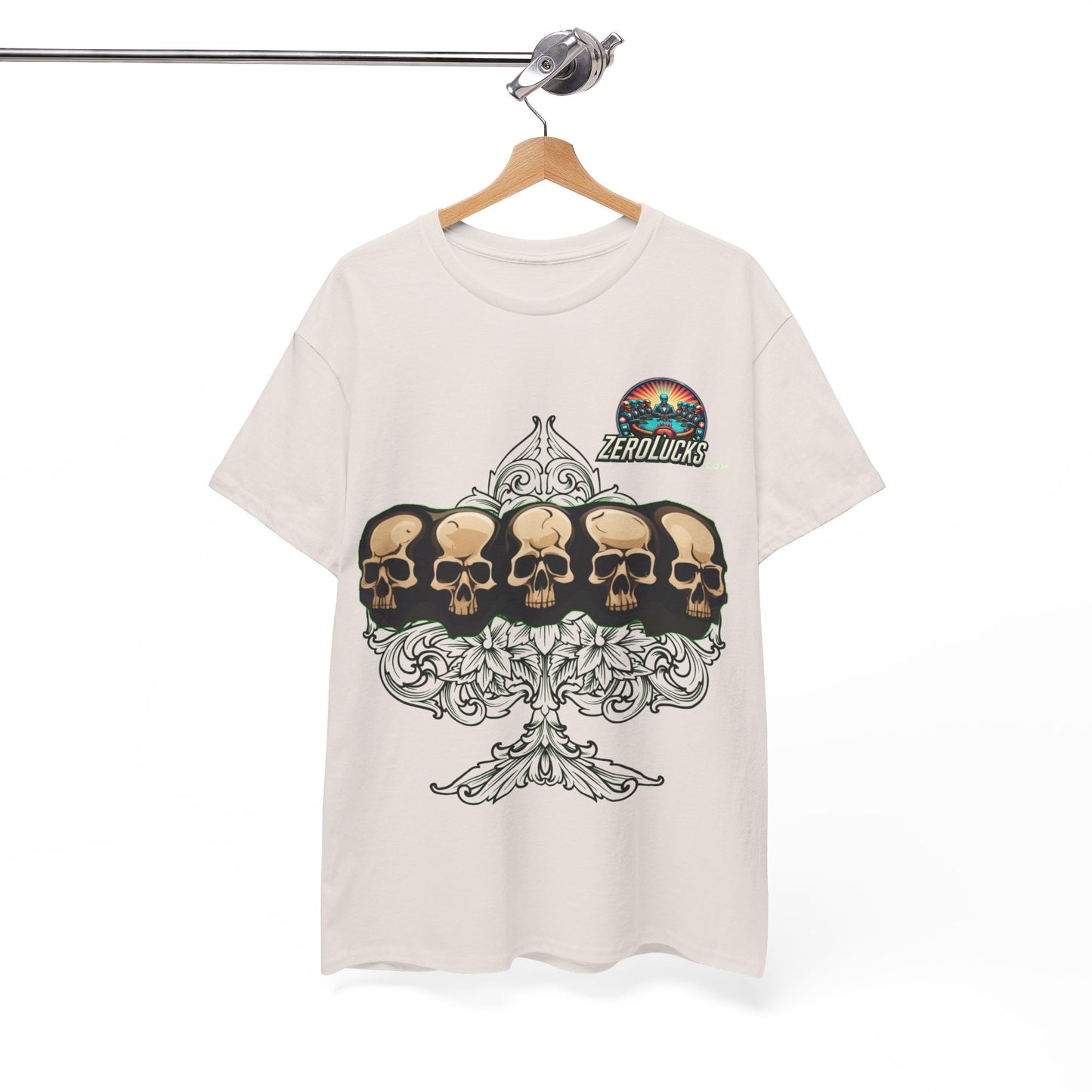 No Lucks Skulls with Spade T-shirt Unisex Heavy Cotton
