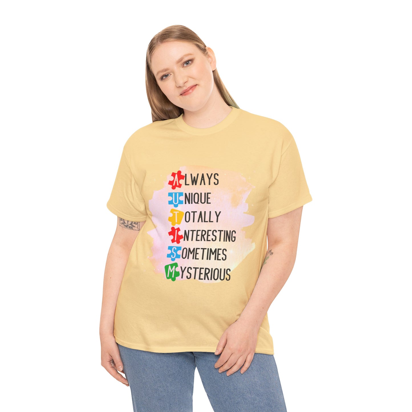 Autism Always Unique Totally Interesting Sometimes Mysterious T-shirt Unisex Heavy Cotton