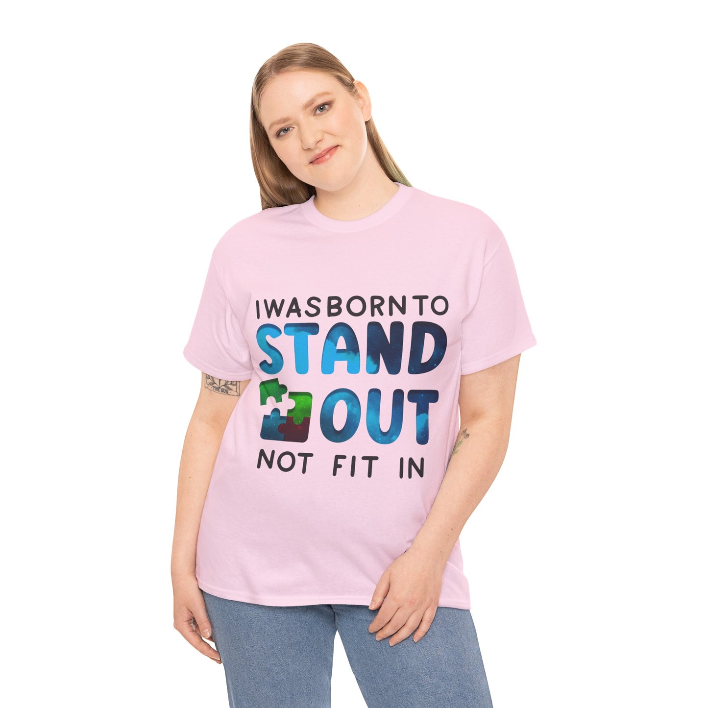Autism I was Born To Stand Out T-shirt Unisex Heavy Cotton