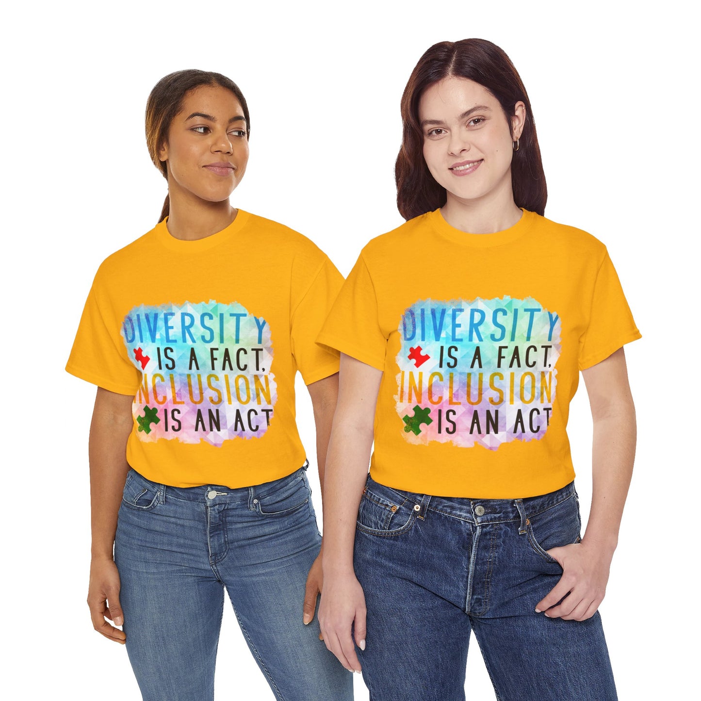 Autism Diversity is a Fact, Inclusion is an Act T-shirt Unisex Heavy Cotton
