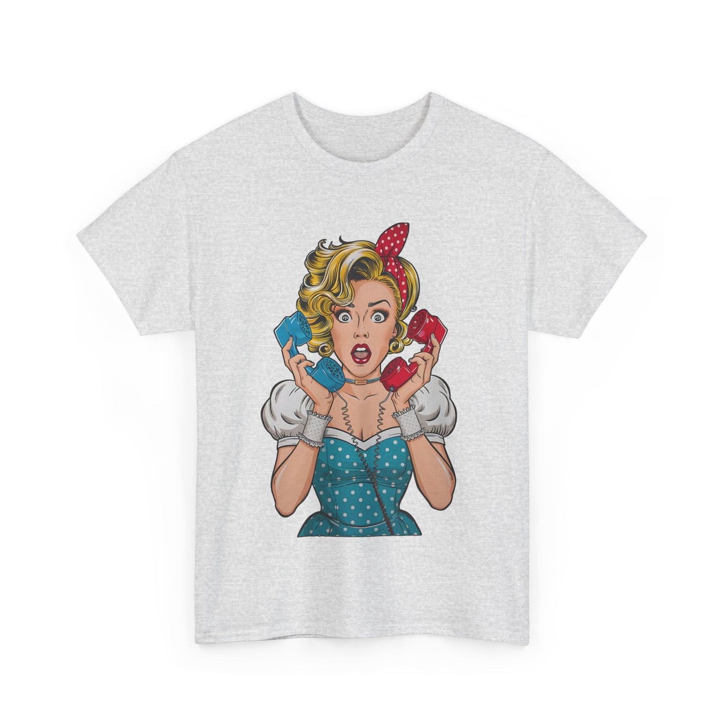 PopArt Girl on the Phone  Tshirt unisex heavy cotton