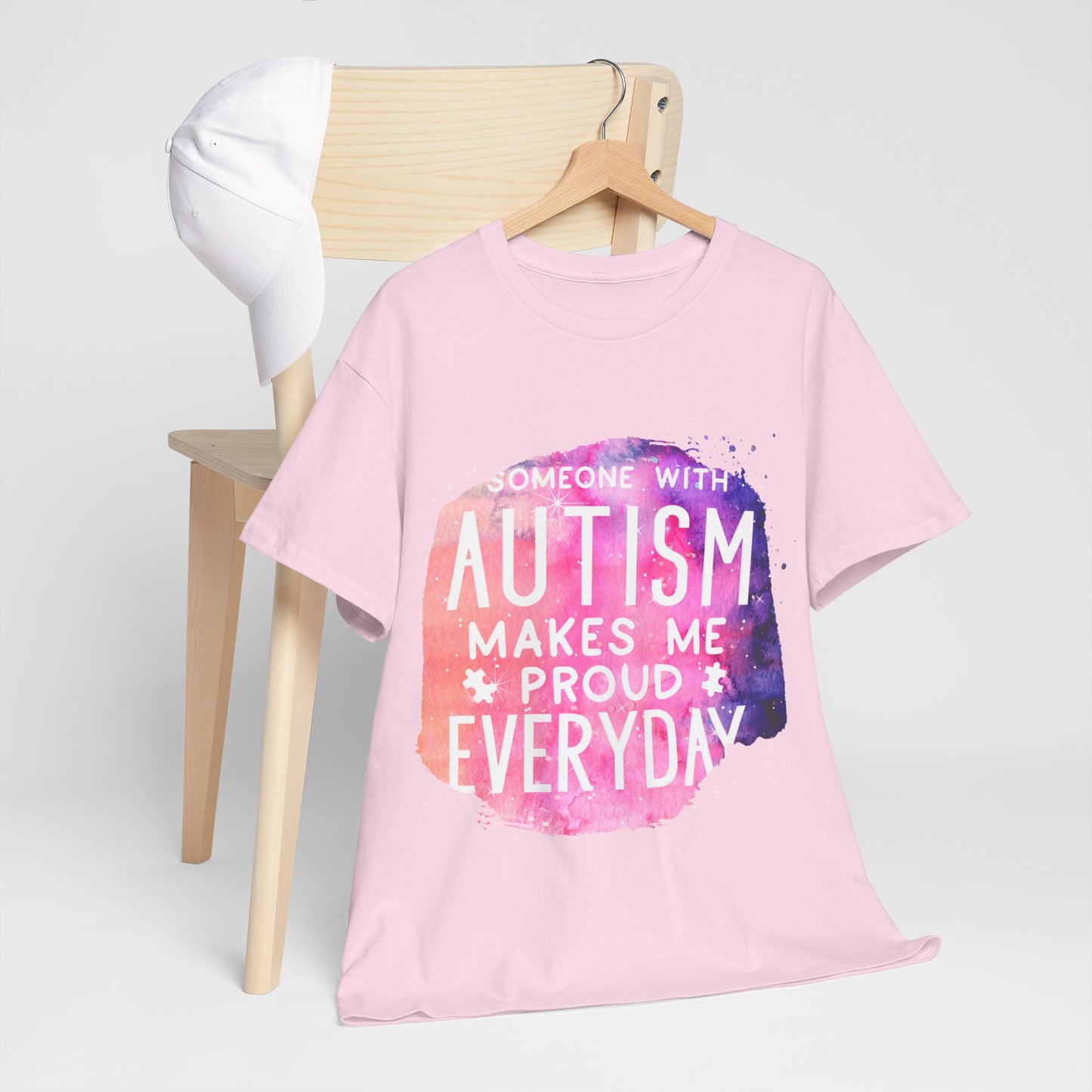 Autism Someone with Autism Makes Me Proud Everyday T-shirt Unisex Heavy Cotton