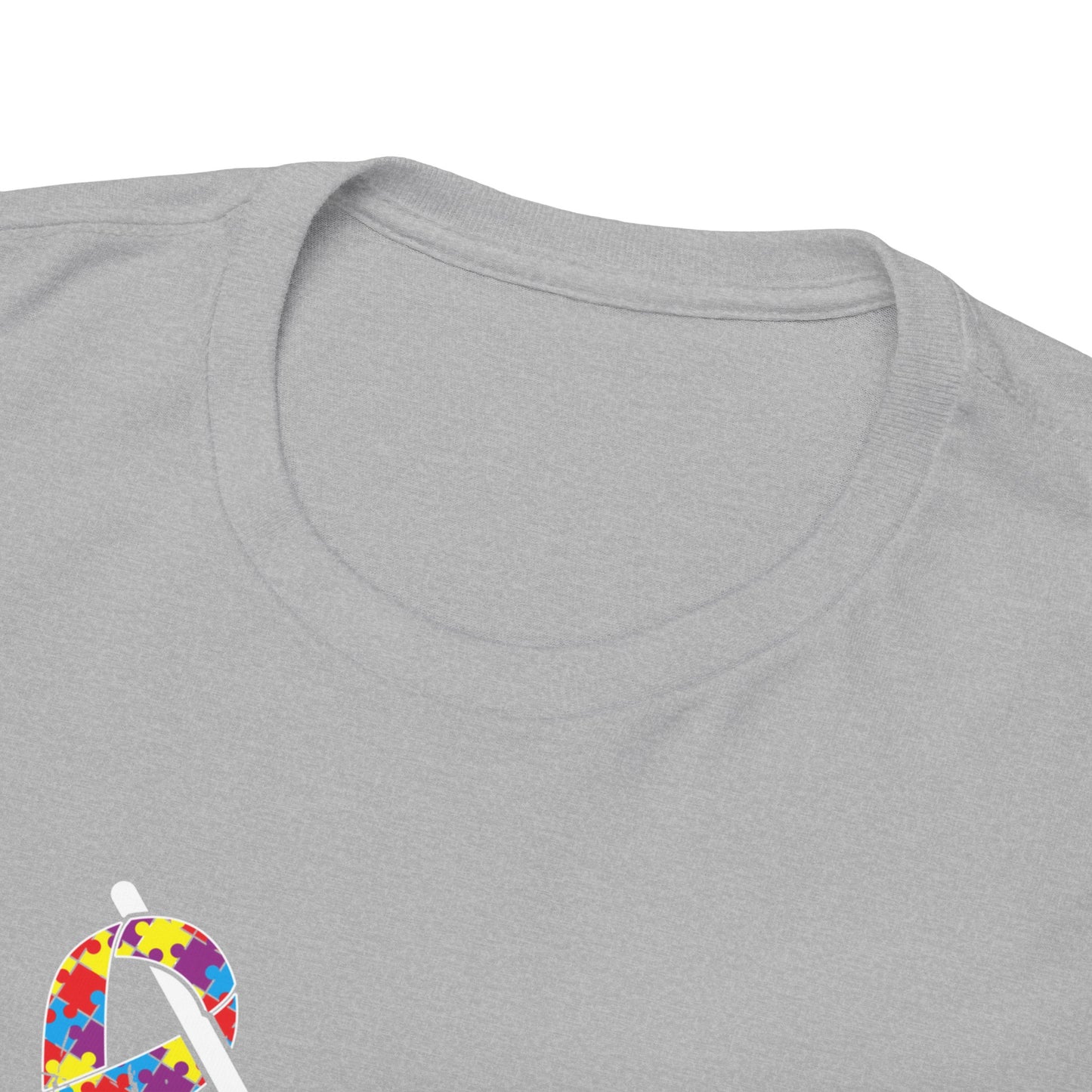 Bigfoot Heart Puzzle Piece Autism T shirt unisex heavy cotton T-shirt
