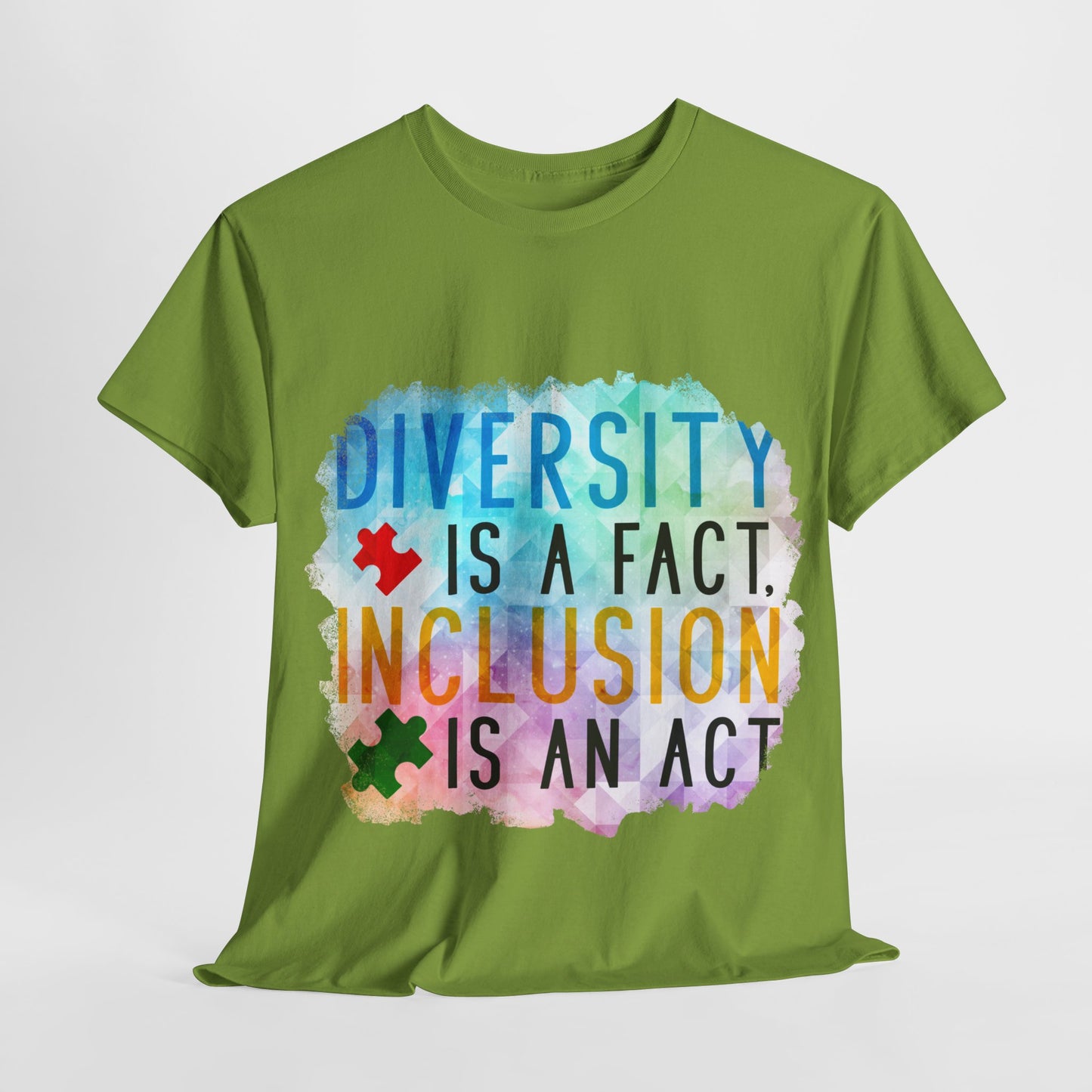 Autism Diversity is a Fact, Inclusion is an Act T-shirt Unisex Heavy Cotton