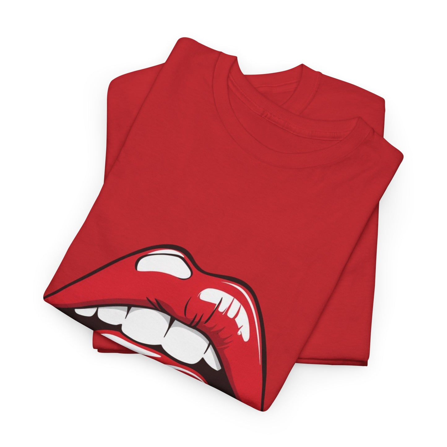 Sexy Retro PopArt Red Lips and Tounge Unisex heavy cotton Tshirt