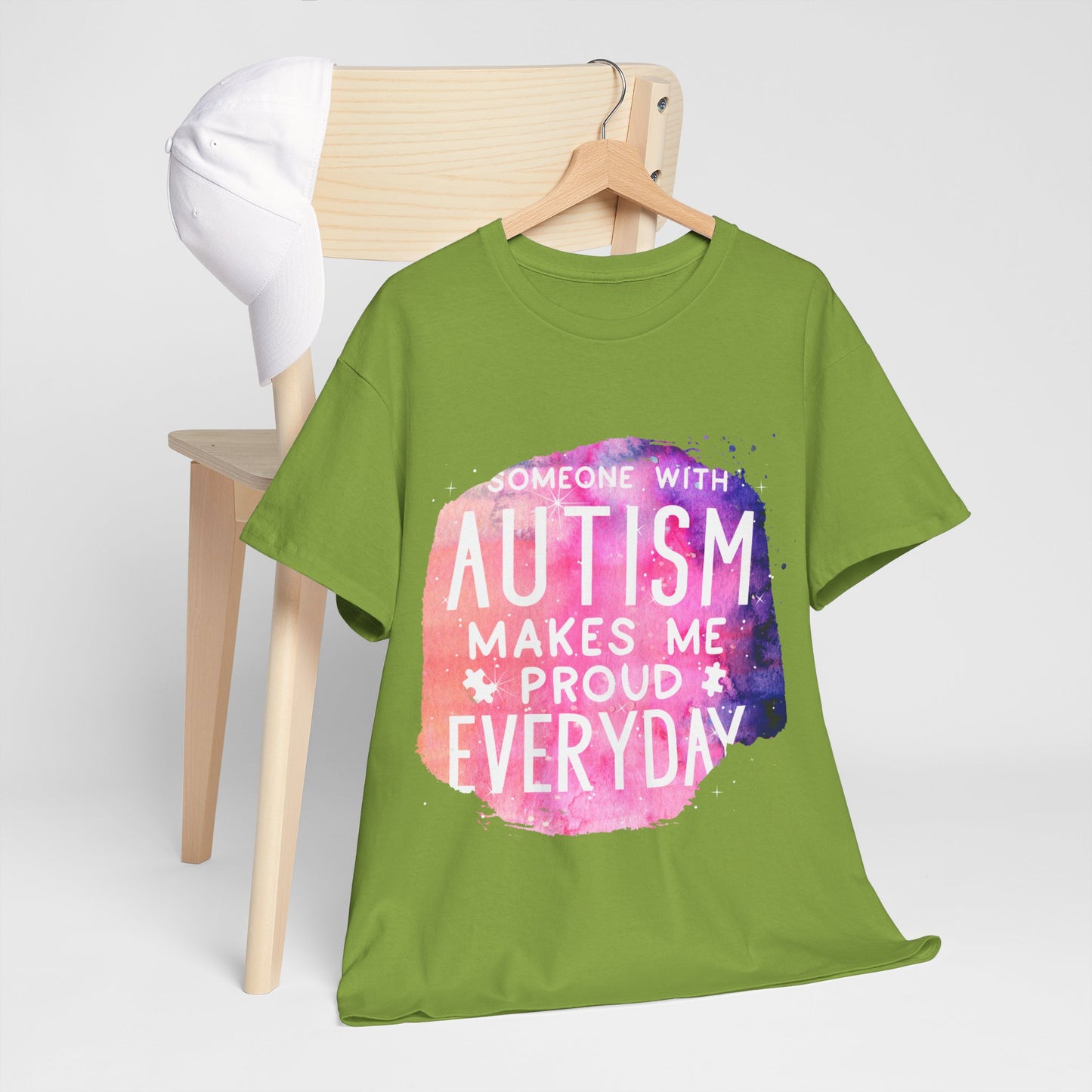 Autism Someone with Autism Makes Me Proud Everyday T-shirt Unisex Heavy Cotton