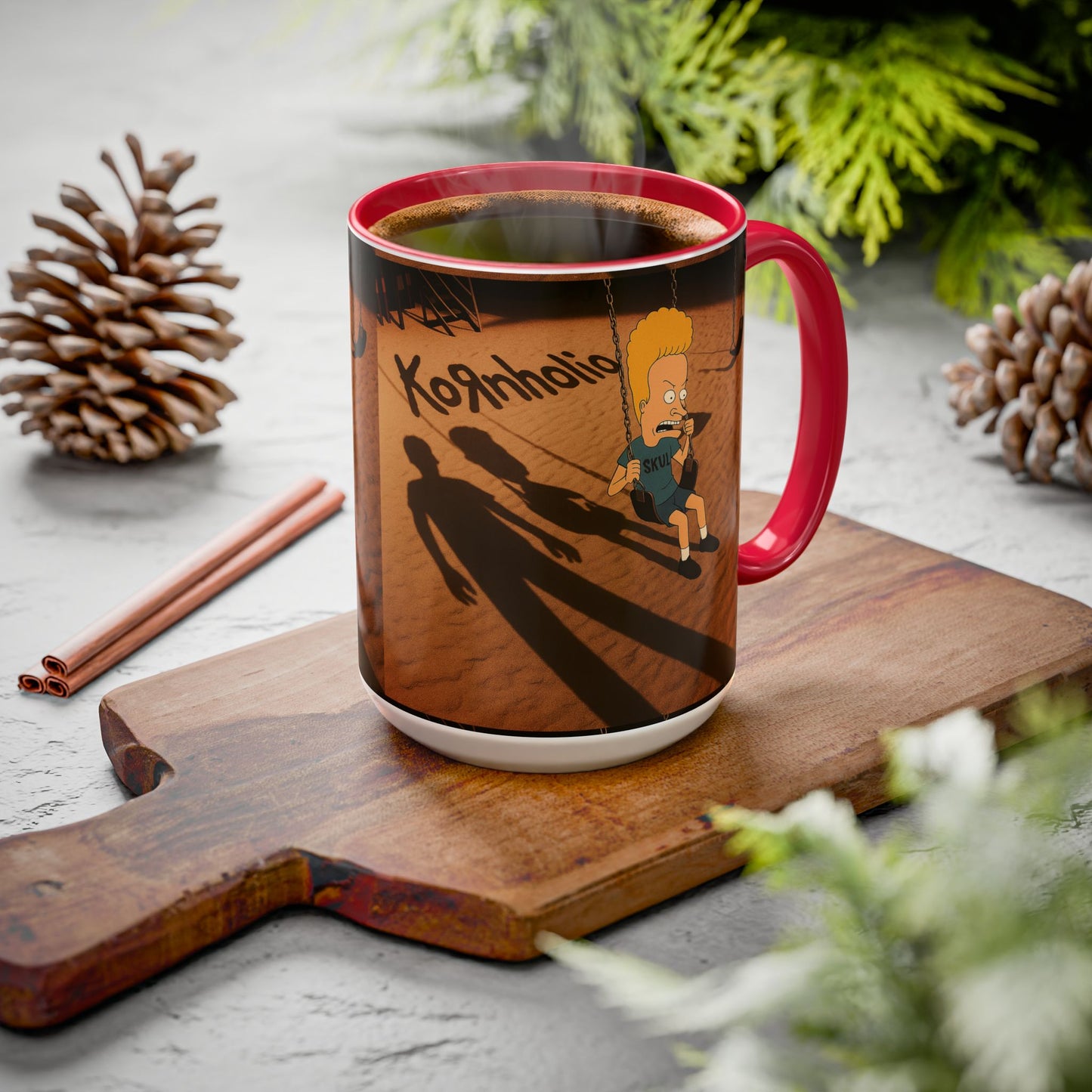 Kornholio 15 oz Coffee Mug Funny Nu Metal Cartoon Cup Multiple Colors