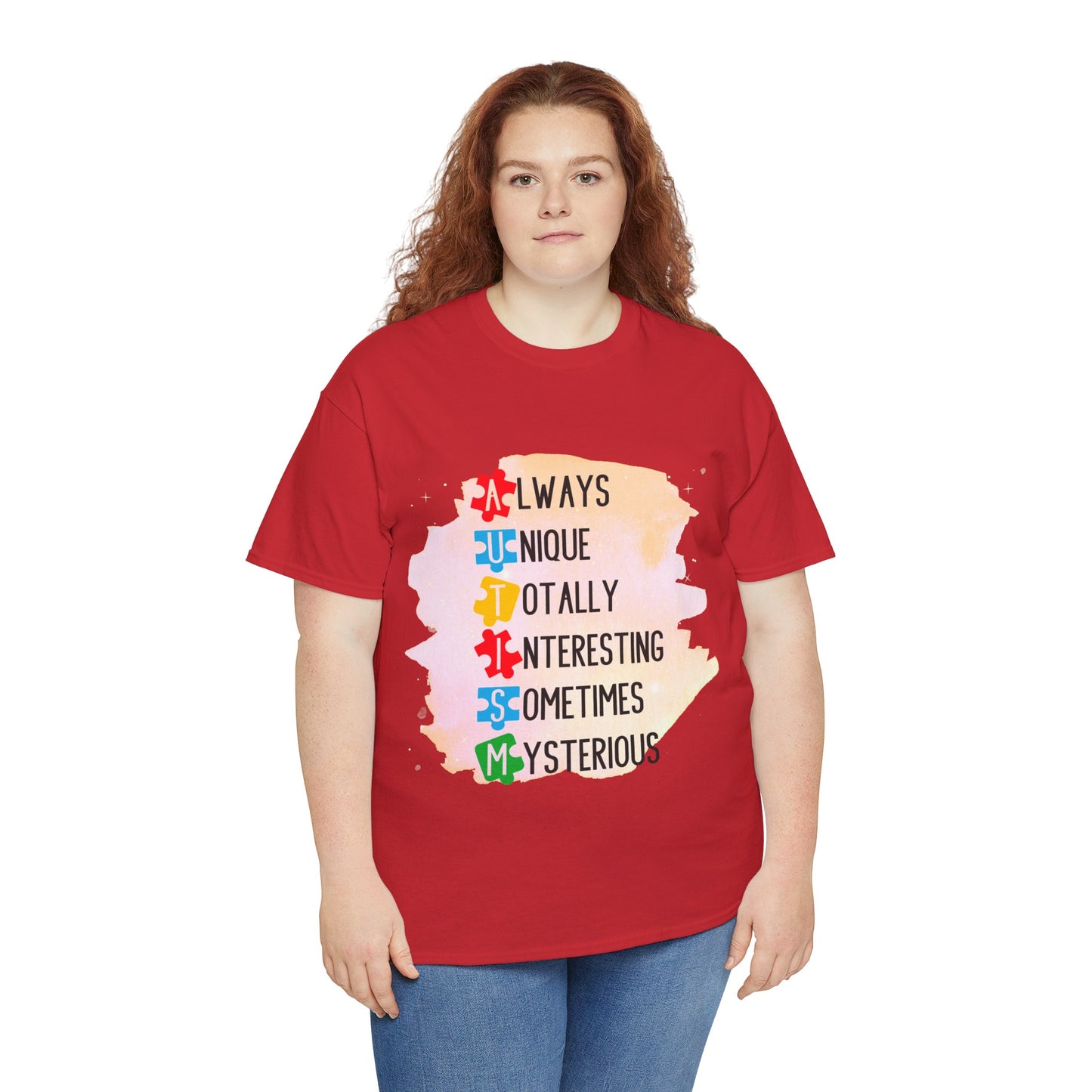Autism Always Unique Totally Interesting Sometimes Mysterious T-shirt Unisex Heavy Cotton