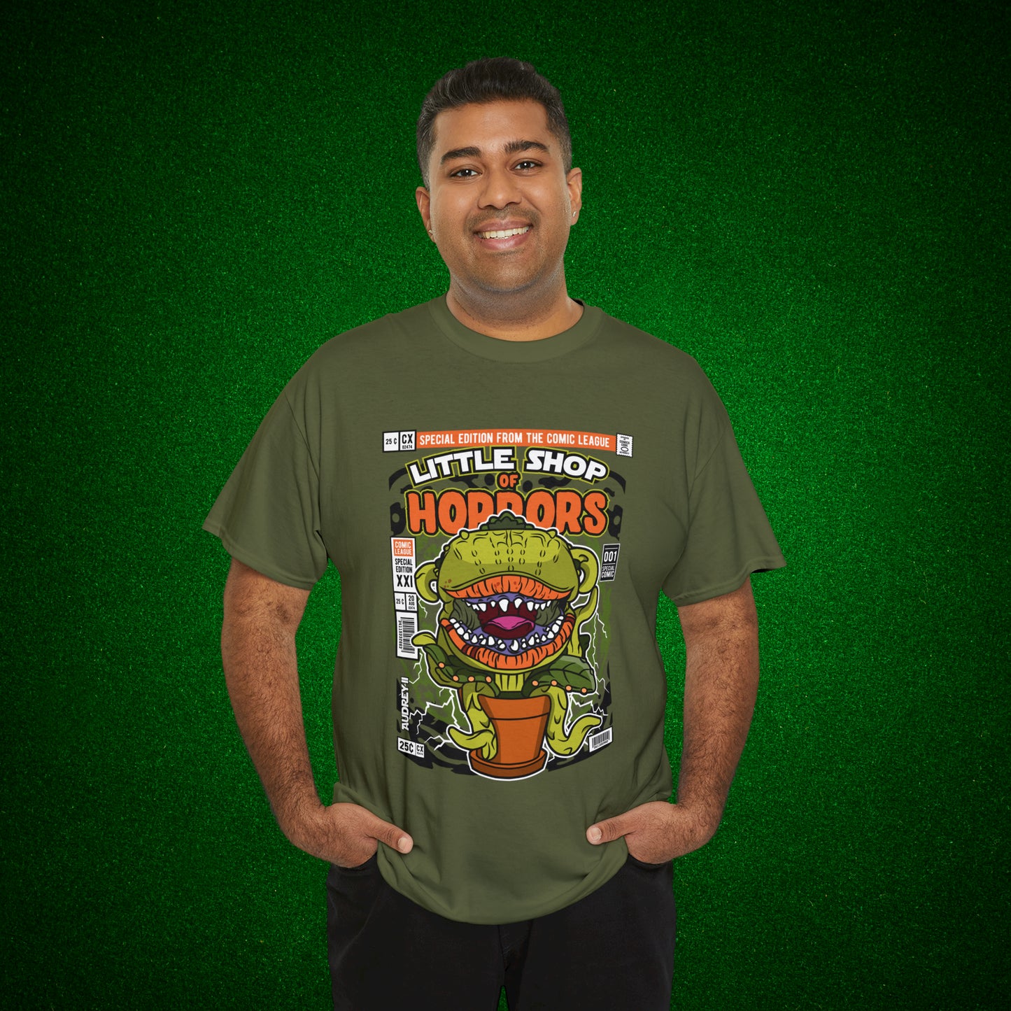 Little Shop of Horrors Audrey Pop Culture Mock Comic Cover heavy cotton T-shirt
