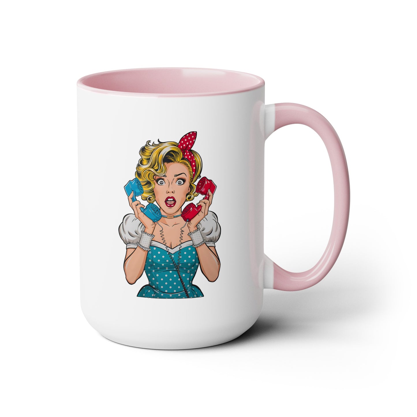 PopArt Girl on Telephone 15oz Coffee Mug