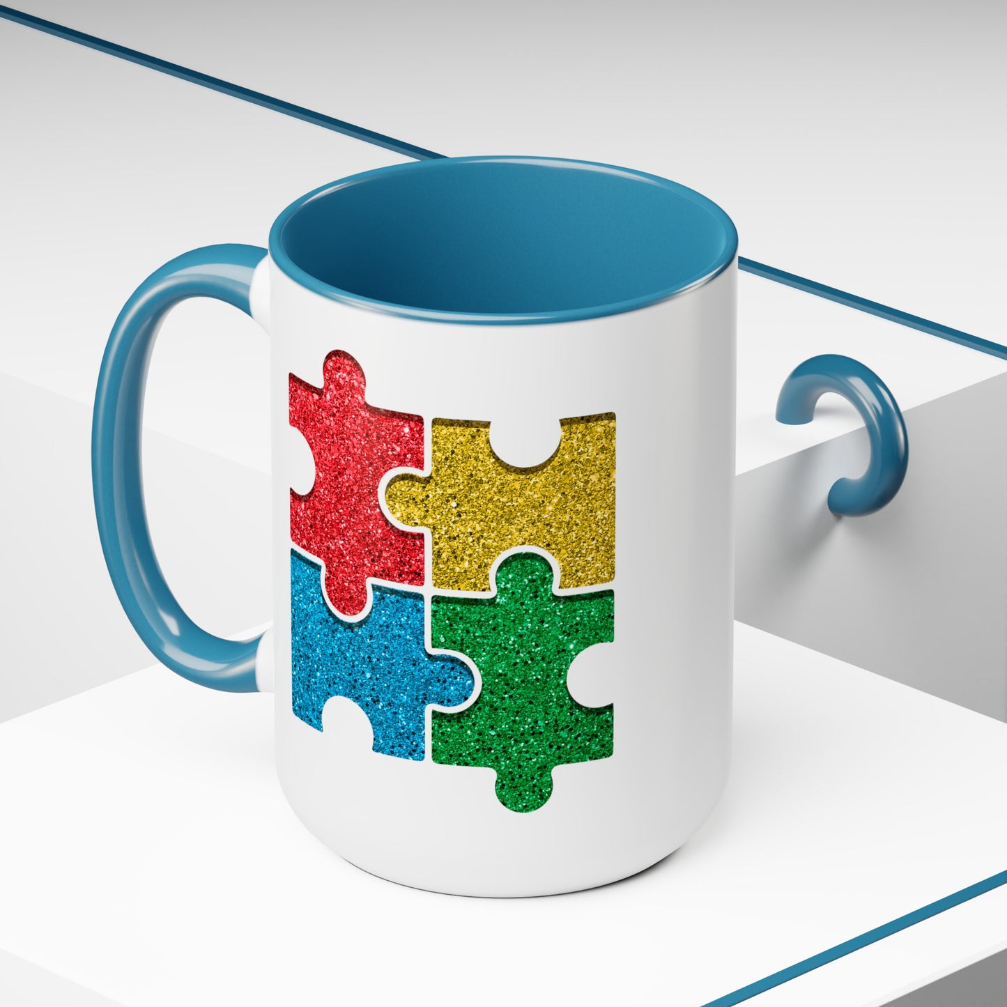 Autism Puzzle Pieces 15oz Coffee Mug