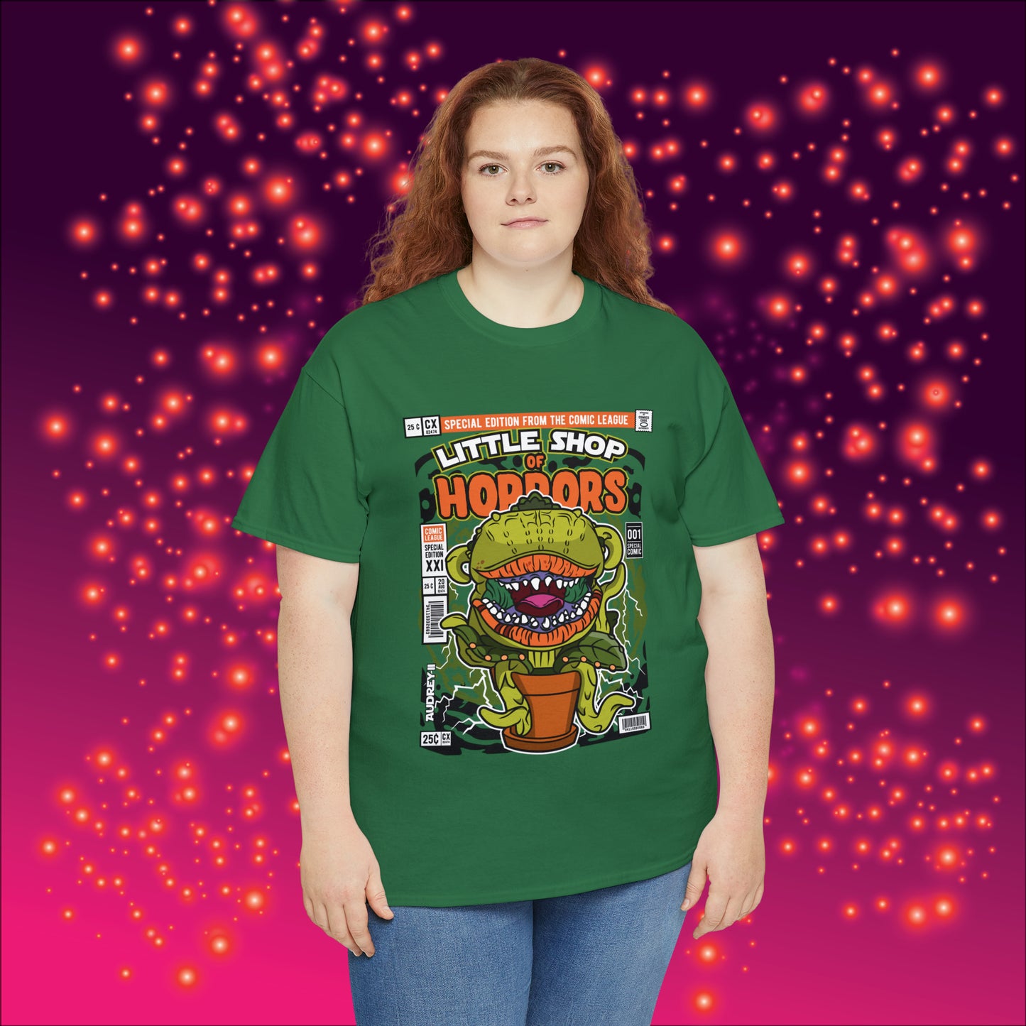 Little Shop of Horrors Audrey Pop Culture Mock Comic Cover heavy cotton T-shirt