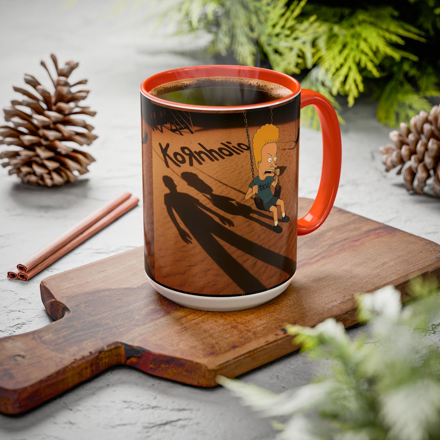 Kornholio 15 oz Coffee Mug Funny Nu Metal Cartoon Cup Multiple Colors