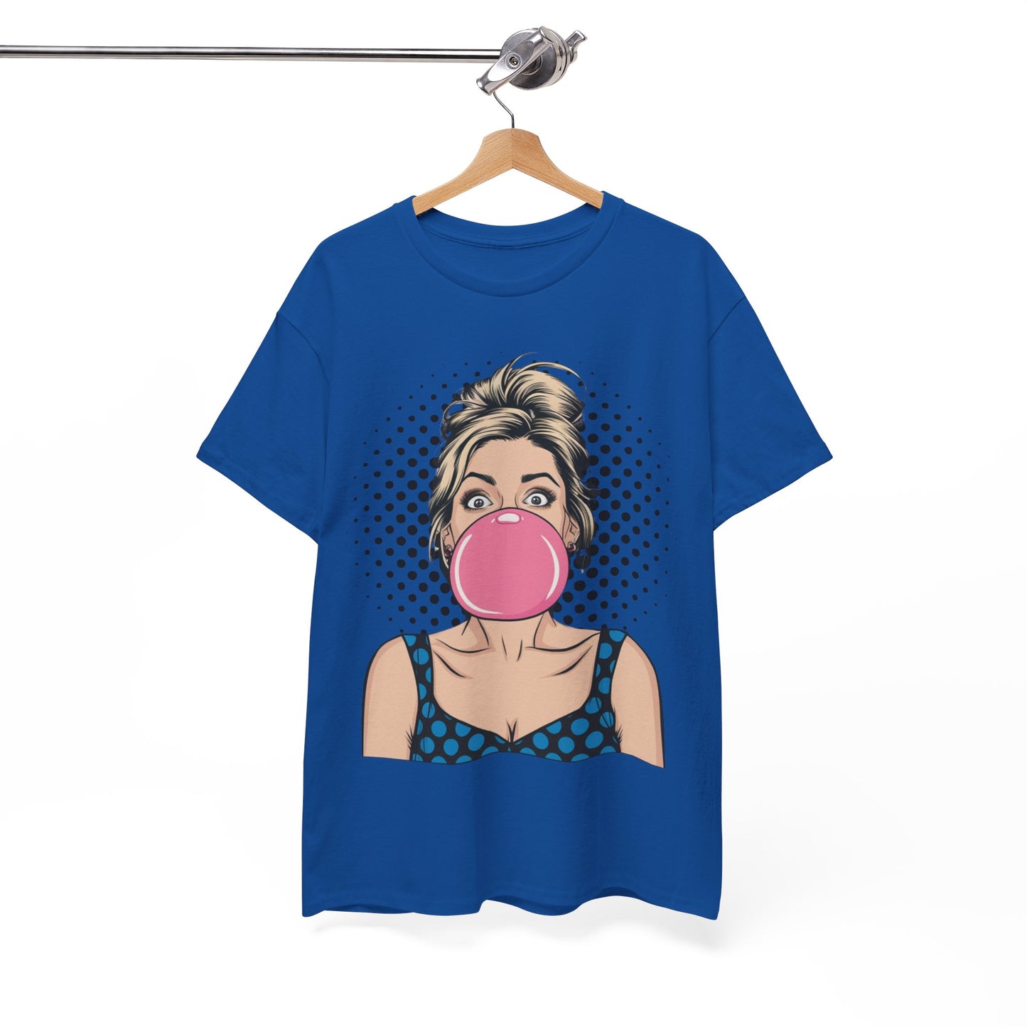 PopArt Girl Bubble Gum Bubble Tshirt unisex heavy cotton
