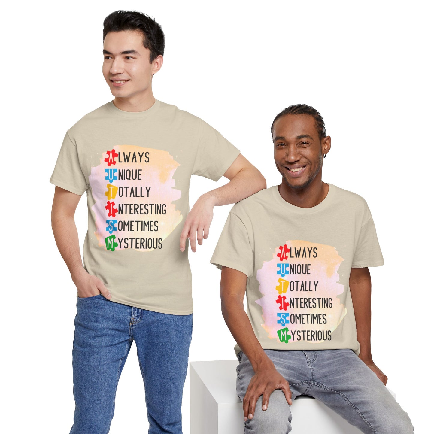 Autism Always Unique Totally Interesting Sometimes Mysterious T-shirt Unisex Heavy Cotton