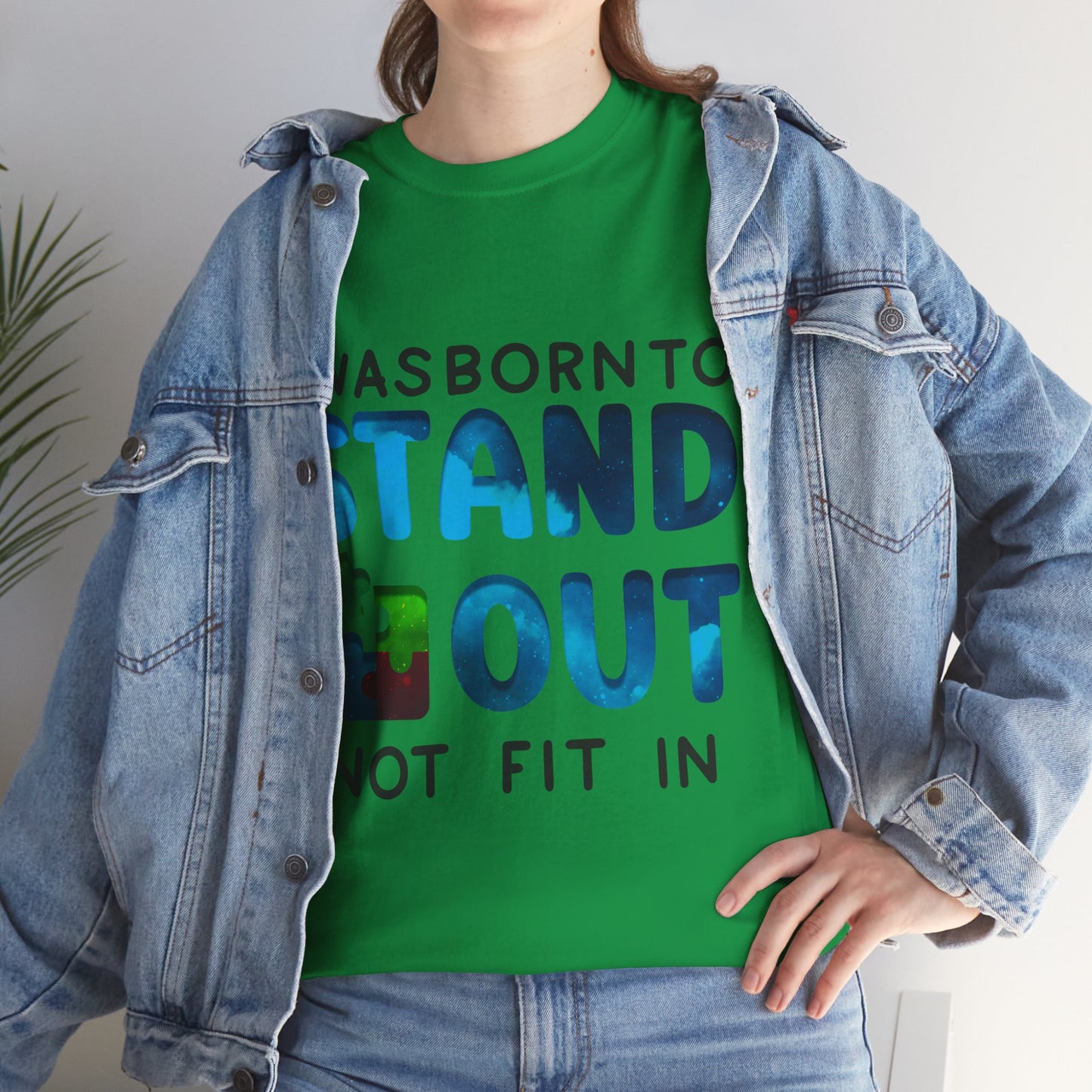 Autism I was Born To Stand Out T-shirt Unisex Heavy Cotton