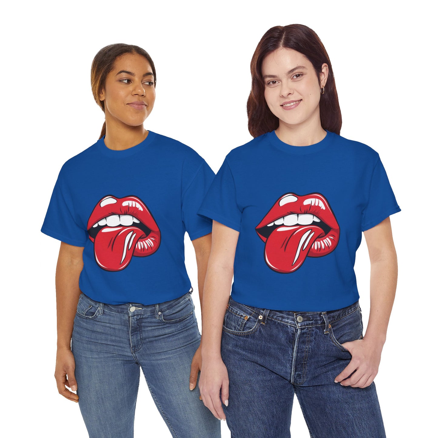 Sexy Retro PopArt Red Lips and Tounge Unisex heavy cotton Tshirt