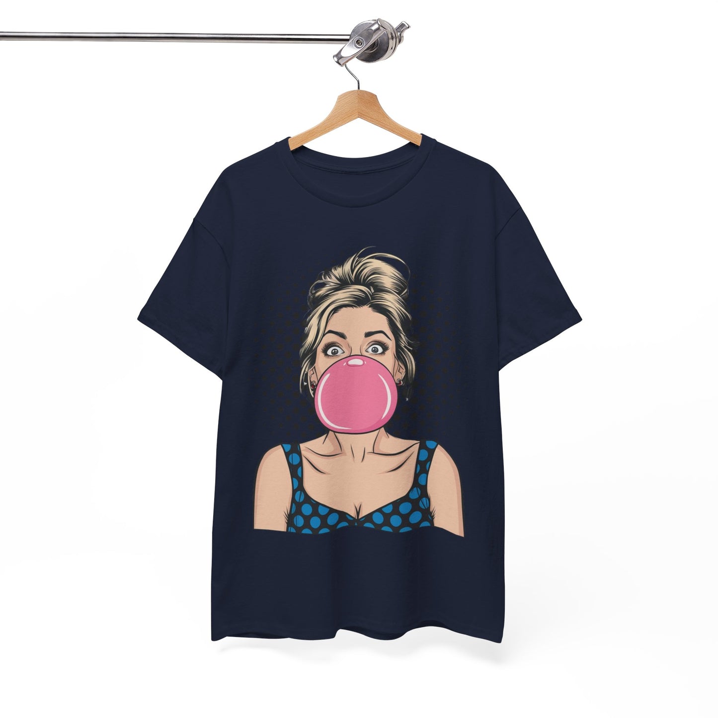 PopArt Girl Bubble Gum Bubble Tshirt unisex heavy cotton