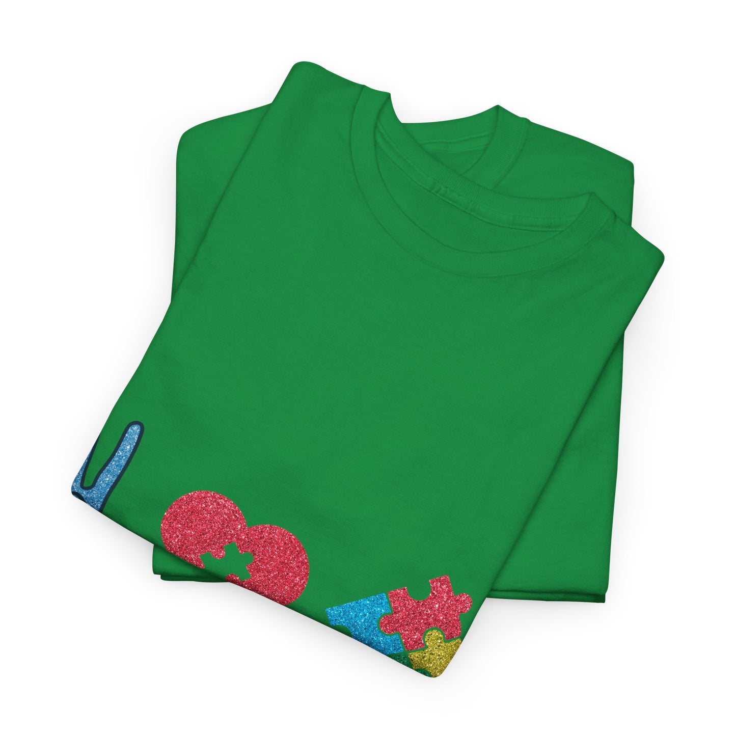 Autism Peace Love Autism T-shirt Unisex Heavy Cotton