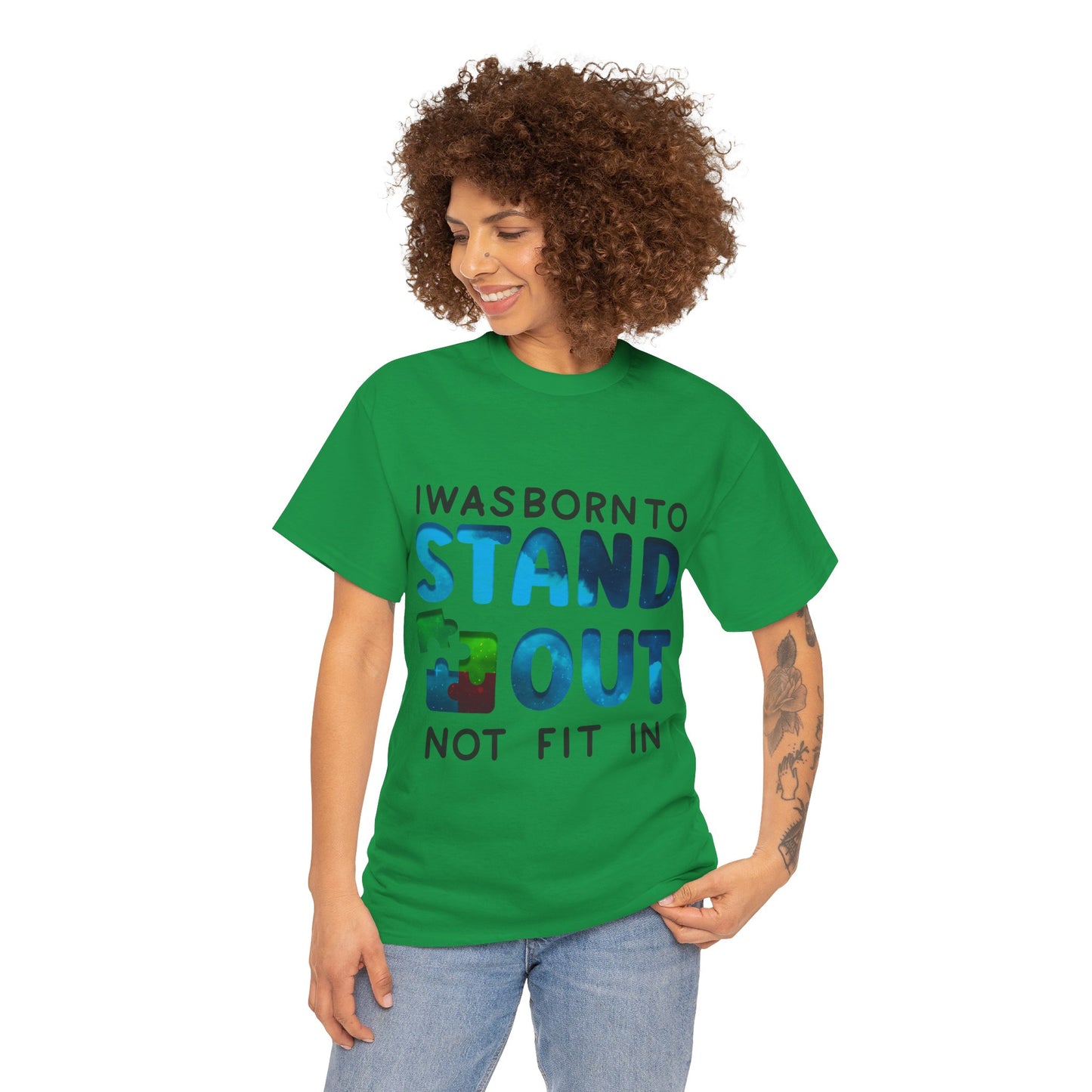 Autism I was Born To Stand Out T-shirt Unisex Heavy Cotton